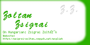 zoltan zsigrai business card